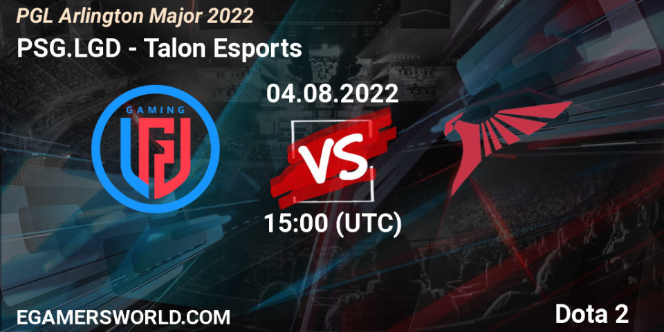 Psg Lgd Vs Talon Esports Dota Betting Tips Stream Livescore