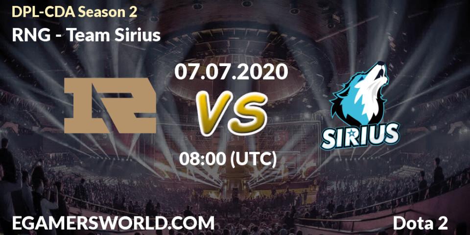 RNG vs Team Sirius: Betting TIp, Match Prediction. 12.07.20. Dota 2, DPL-CDA Professional League Season 2