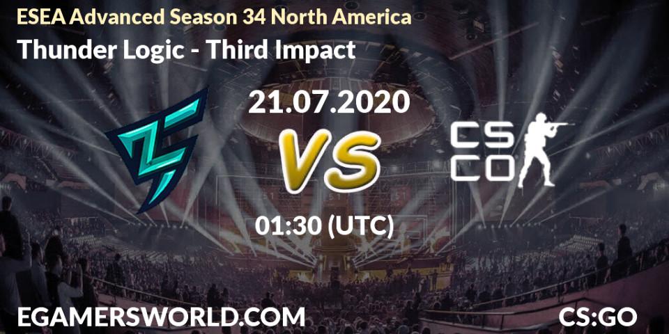 Thunder Logic vs Third Impact: Betting TIp, Match Prediction. 21.07.20. CS2 (CS:GO), ESEA Advanced Season 34 North America