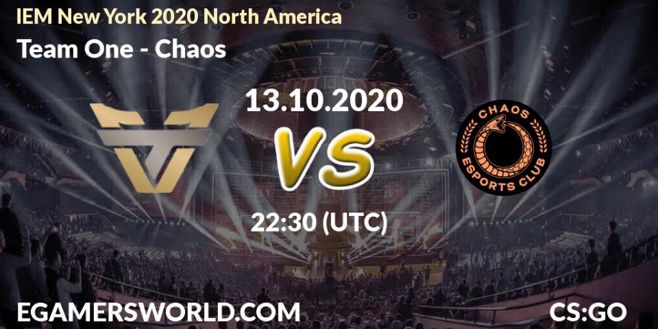 Team One vs Chaos: Betting TIp, Match Prediction. 13.10.20. CS2 (CS:GO), IEM New York 2020 North America