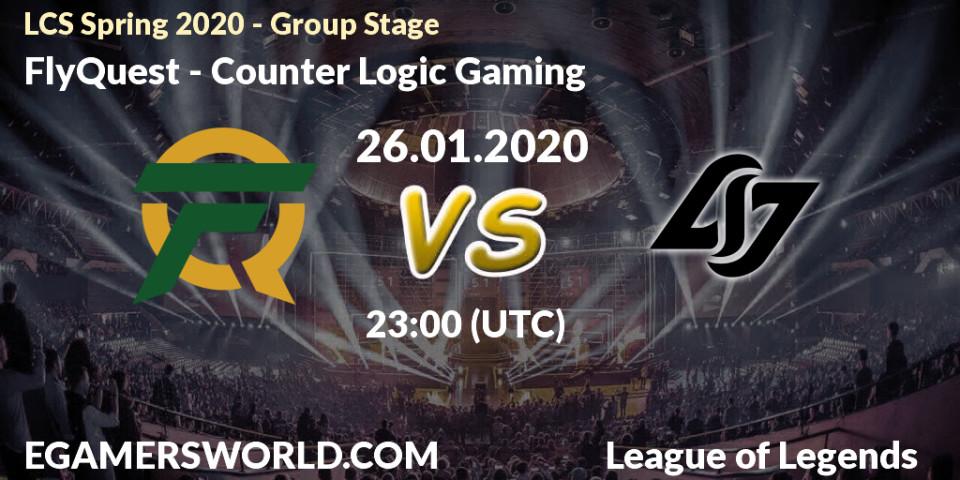 FlyQuest vs Counter Logic Gaming: Betting TIp, Match Prediction. 26.01.20. LoL, LCS Spring 2020 - Group Stage
