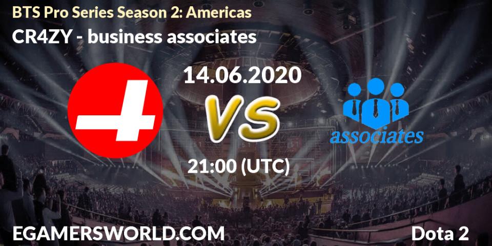 CR4ZY vs business associates: Betting TIp, Match Prediction. 14.06.2020 at 21:56. Dota 2, BTS Pro Series Season 2: Americas