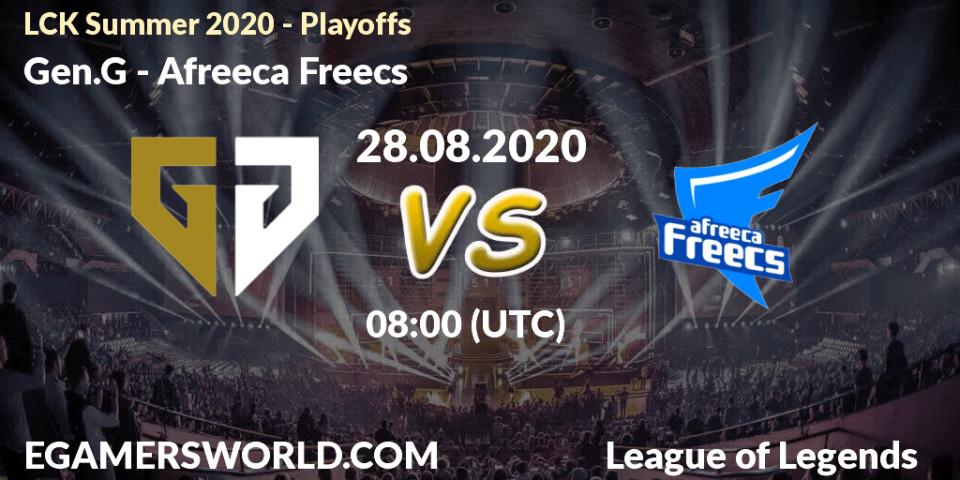 Gen.G vs Afreeca Freecs: Betting TIp, Match Prediction. 28.08.20. LoL, LCK Summer 2020 - Playoffs