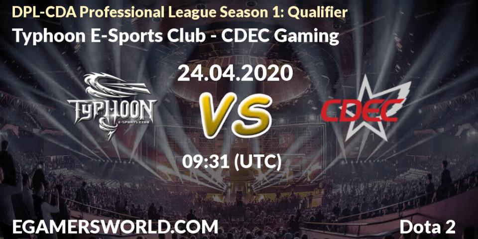 Typhoon E-Sports Club vs CDEC Gaming: Betting TIp, Match Prediction. 24.04.20. Dota 2, DPL-CDA Professional League Season 1: Qualifier