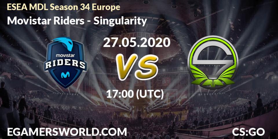 Movistar Riders vs Singularity: Betting TIp, Match Prediction. 04.06.2020 at 15:05. Counter-Strike (CS2), ESEA MDL Season 34 Europe