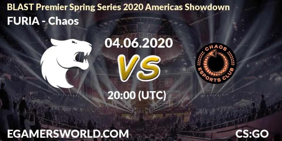 FURIA vs Chaos: Betting TIp, Match Prediction. 04.06.2020 at 20:30. Counter-Strike (CS2), BLAST Premier Spring Series 2020 Americas Showdown 