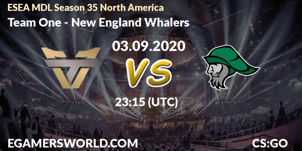 Team One vs New England Whalers: Betting TIp, Match Prediction. 20.10.2020 at 23:15. Counter-Strike (CS2), ESEA MDL Season 35 North America
