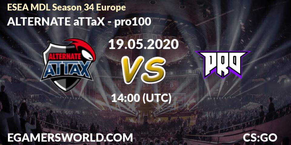 ALTERNATE aTTaX vs pro100: Betting TIp, Match Prediction. 11.06.20. CS2 (CS:GO), ESEA MDL Season 34 Europe