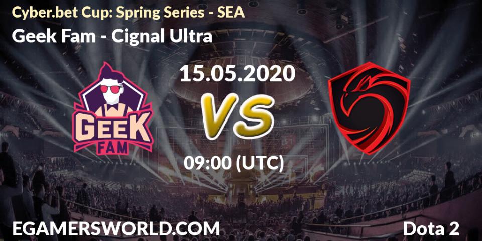 Geek Fam vs Cignal Ultra: Betting TIp, Match Prediction. 15.05.20. Dota 2, Cyber.bet Cup: Spring Series - SEA