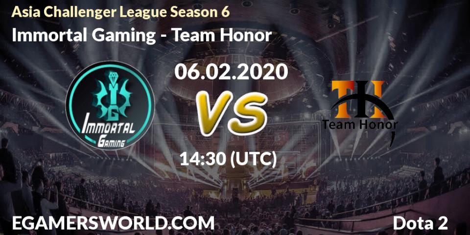 Immortal Gaming vs Team Honor: Betting TIp, Match Prediction. 06.02.20. Dota 2, Asia Challenger League Season 6