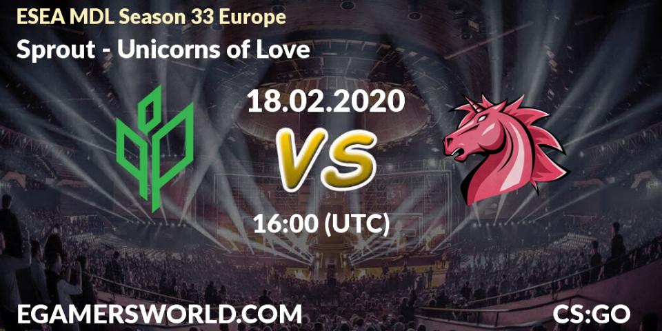 Sprout vs Unicorns of Love: Betting TIp, Match Prediction. 18.02.20. CS2 (CS:GO), ESEA MDL Season 33 Europe