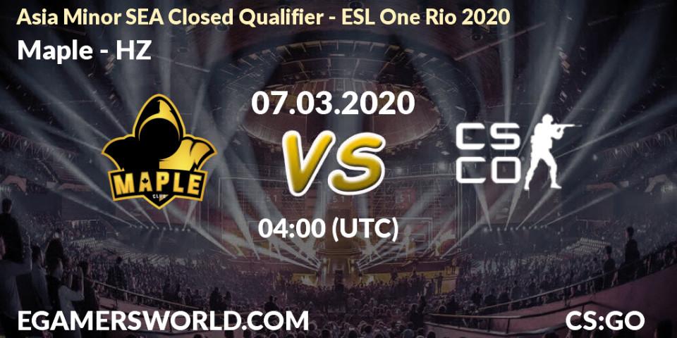 Maple vs HZ: Betting TIp, Match Prediction. 07.03.20. CS2 (CS:GO), Asia Minor SEA Closed Qualifier - ESL One Rio 2020