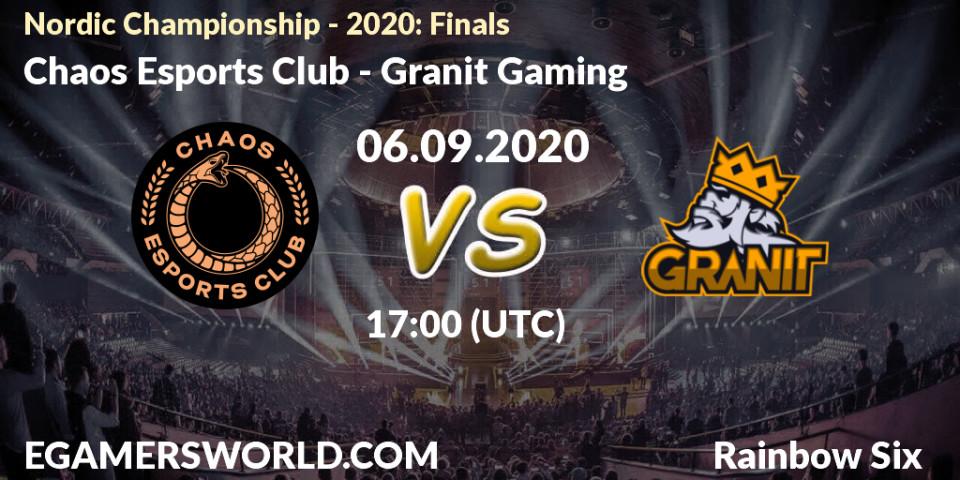 Chaos Esports Club vs Granit Gaming: Betting TIp, Match Prediction. 06.09.20. Rainbow Six, Nordic Championship - 2020: Finals