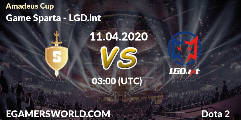 Game Sparta vs LGD.int: Betting TIp, Match Prediction. 11.04.2020 at 04:16. Dota 2, Amadeus Cup