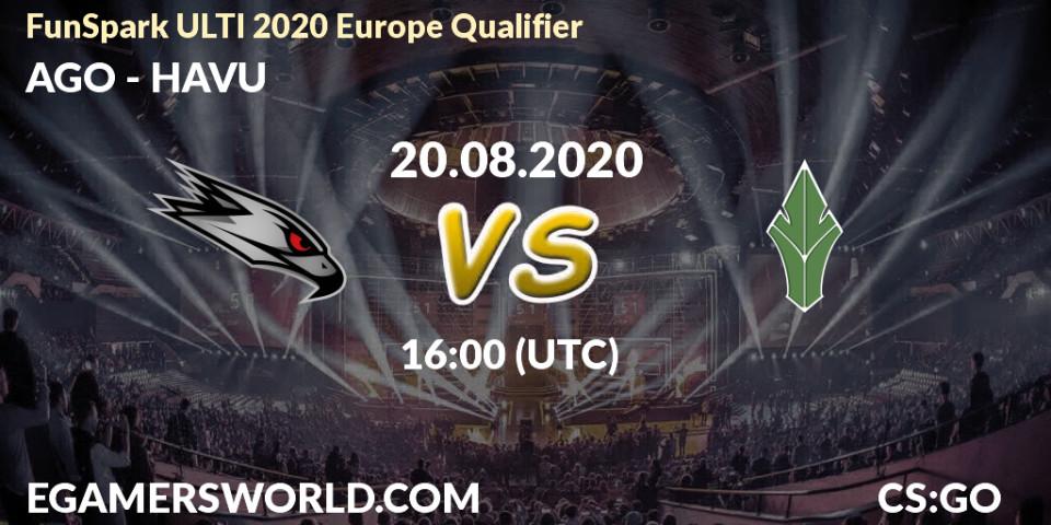 AGO vs HAVU: Betting TIp, Match Prediction. 20.08.2020 at 16:00. Counter-Strike (CS2), FunSpark ULTI 2020 Europe Qualifier