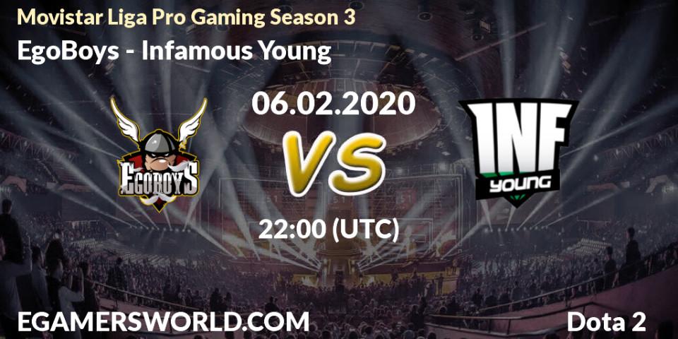 EgoBoys vs Infamous Young: Betting TIp, Match Prediction. 06.02.20. Dota 2, Movistar Liga Pro Gaming Season 3