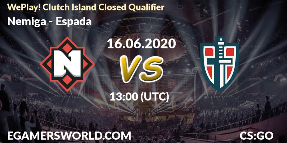 Nemiga vs Espada: Betting TIp, Match Prediction. 16.06.20. CS2 (CS:GO), WePlay! Clutch Island Closed Qualifier