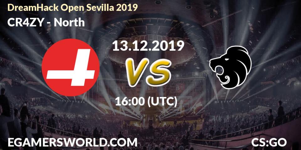CR4ZY vs North: Betting TIp, Match Prediction. 13.12.19. CS2 (CS:GO), DreamHack Open Sevilla 2019