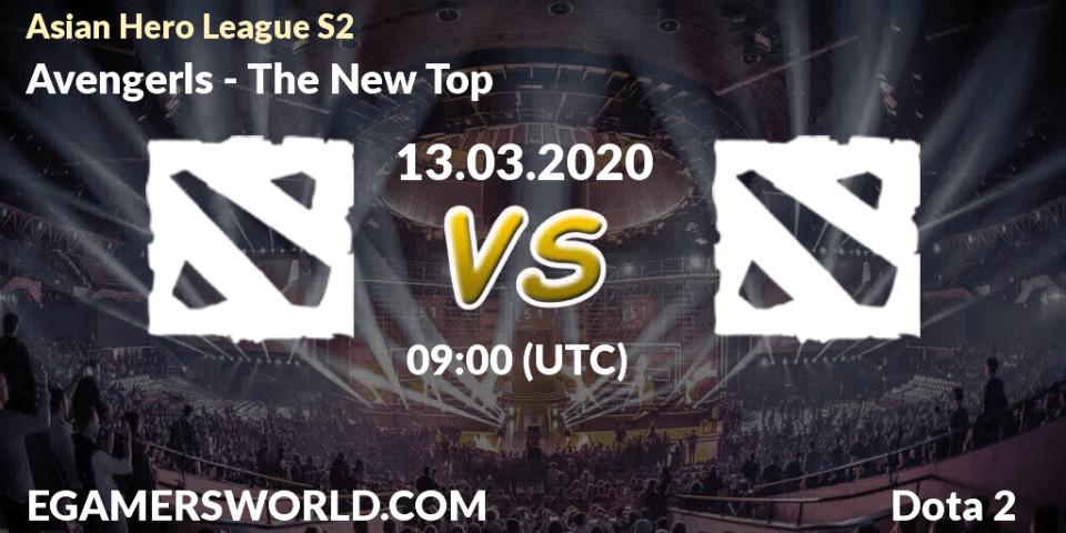 Avengerls vs The New Top: Betting TIp, Match Prediction. 13.03.2020 at 09:06. Dota 2, Asian Hero League S2
