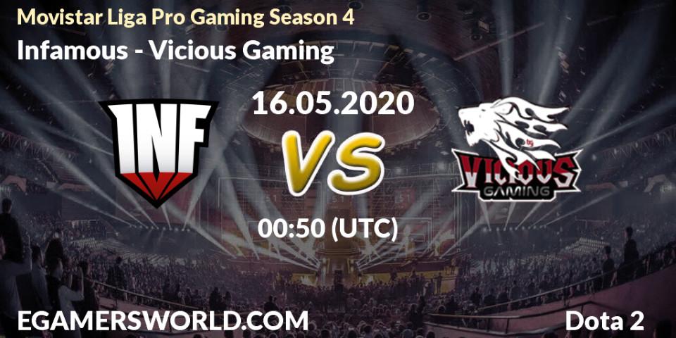 Infamous vs Vicious Gaming: Betting TIp, Match Prediction. 16.05.20. Dota 2, Movistar Liga Pro Gaming Season 4