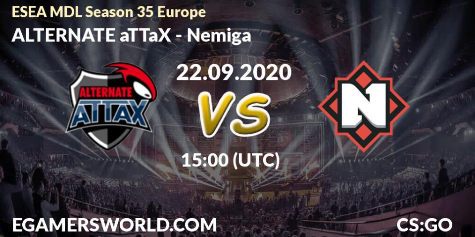 ALTERNATE aTTaX vs Nemiga: Betting TIp, Match Prediction. 22.09.20. CS2 (CS:GO), ESEA MDL Season 35 Europe