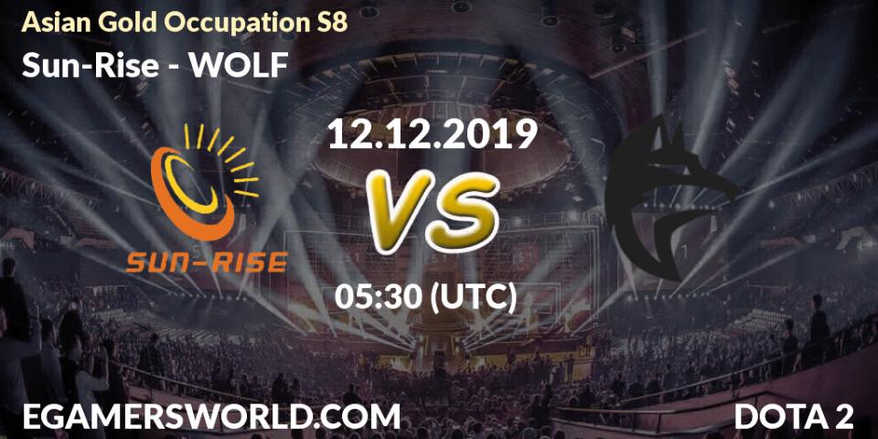 Sun-Rise vs WOLF: Betting TIp, Match Prediction. 12.12.19. Dota 2, Asian Gold Occupation S8 