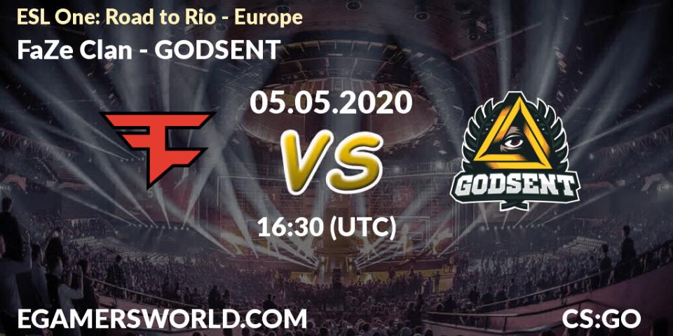 FaZe Clan vs GODSENT: Betting TIp, Match Prediction. 05.05.20. CS2 (CS:GO), ESL One: Road to Rio - Europe