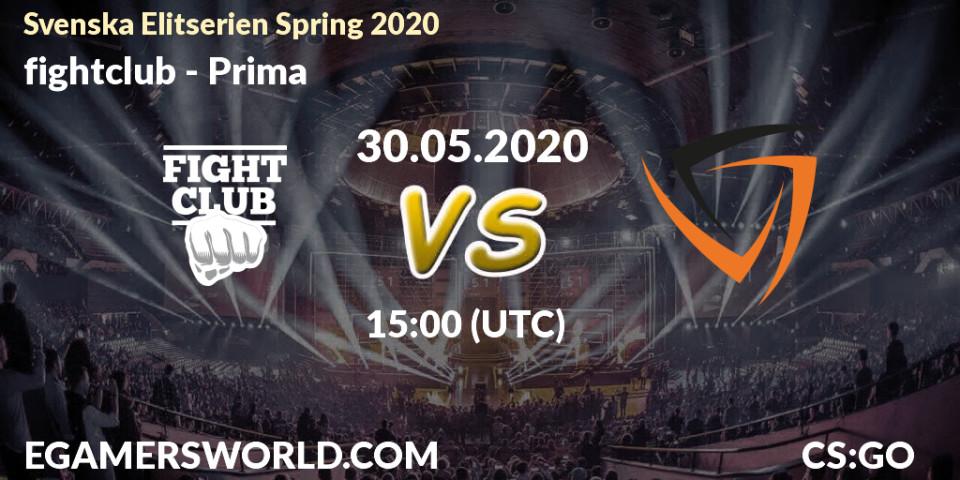 fightclub vs Prima: Betting TIp, Match Prediction. 30.05.20. CS2 (CS:GO), Svenska Elitserien Spring 2020