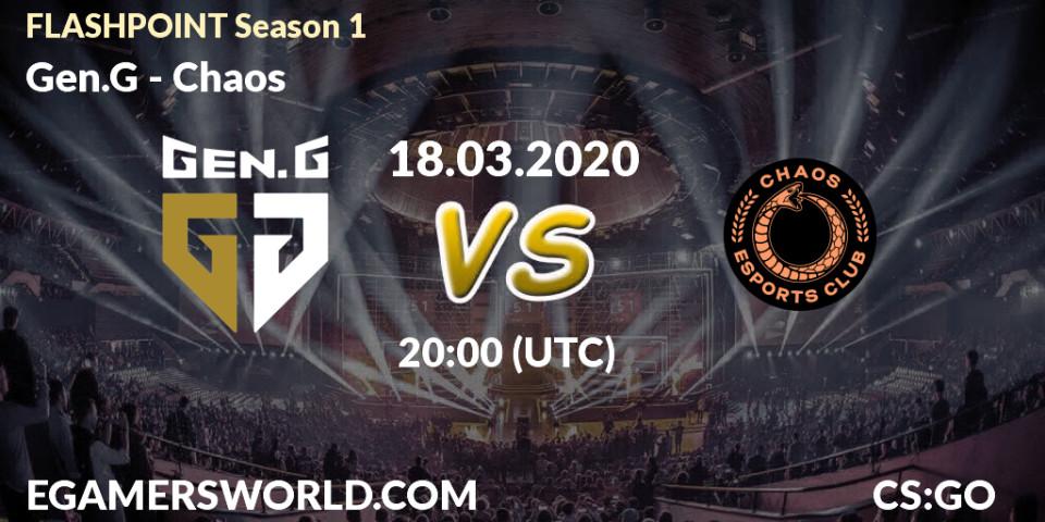 Gen.G vs Chaos: Betting TIp, Match Prediction. 21.03.2020 at 20:45. Counter-Strike (CS2), FLASHPOINT Season 1