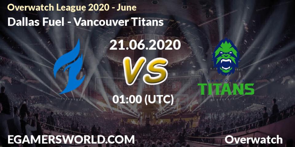 Dallas Fuel vs Vancouver Titans: Betting TIp, Match Prediction. 21.06.20. Overwatch, Overwatch League 2020 - June