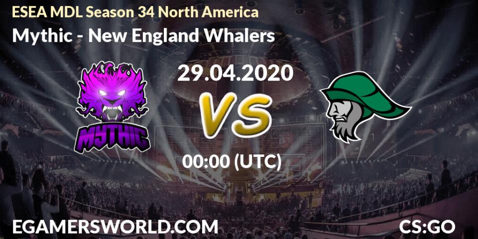 Mythic vs New England Whalers: Betting TIp, Match Prediction. 29.04.2020 at 00:20. Counter-Strike (CS2), ESEA MDL Season 34 North America