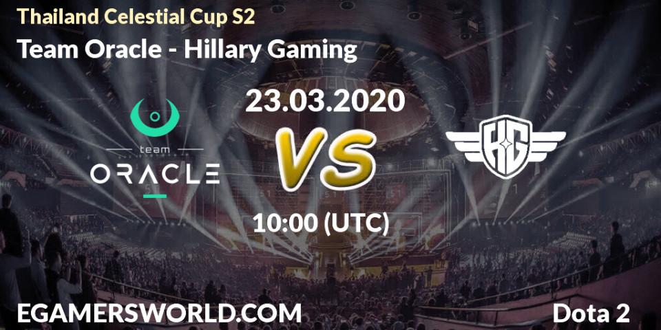 Team Oracle vs Hillary Gaming: Betting TIp, Match Prediction. 23.03.20. Dota 2, Thailand Celestial Cup S2