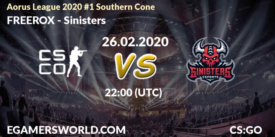 FREEROX vs Sinisters: Betting TIp, Match Prediction. 26.02.20. CS2 (CS:GO), Aorus League 2020 #1 Southern Cone