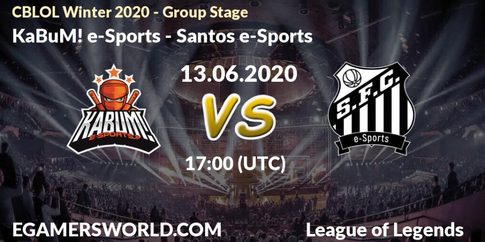 KaBuM! e-Sports vs Santos e-Sports: Betting TIp, Match Prediction. 13.06.2020 at 17:00. LoL, CBLOL Winter 2020 - Group Stage