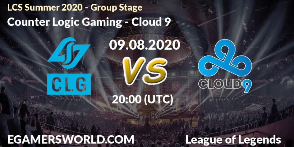 Counter Logic Gaming vs Cloud 9: Betting TIp, Match Prediction. 09.08.2020 at 21:00. LoL, LCS Summer 2020 - Group Stage