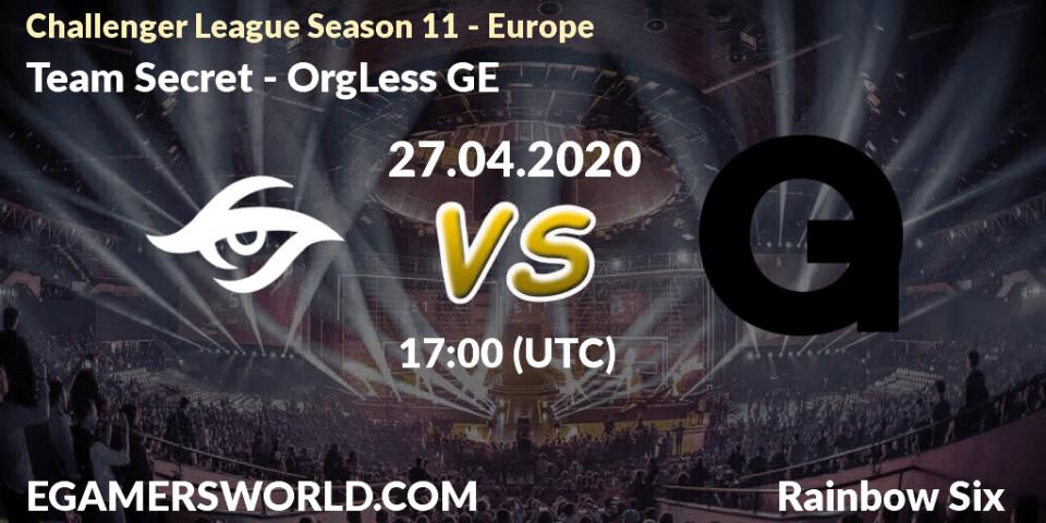 Team Secret vs OrgLess GE: Betting TIp, Match Prediction. 28.04.20. Rainbow Six, Challenger League Season 11 - Europe