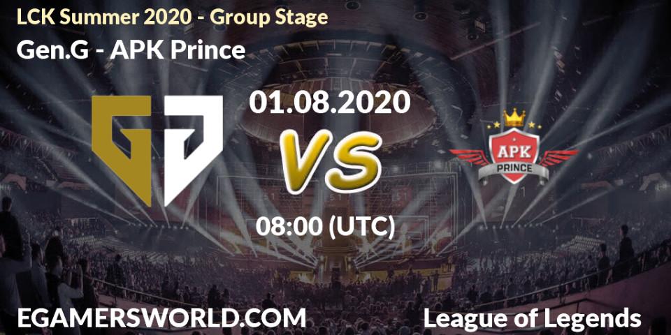 Gen.G vs SeolHaeOne Prince: Betting TIp, Match Prediction. 01.08.20. LoL, LCK Summer 2020 - Group Stage