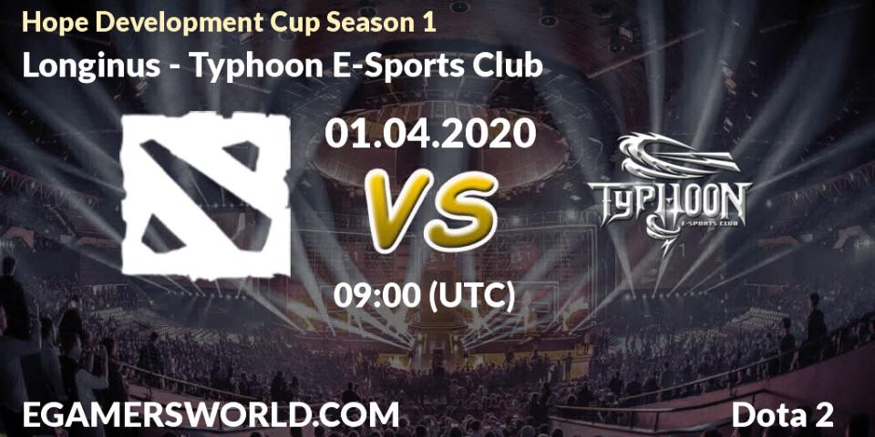 Longinus vs Typhoon E-Sports Club: Betting TIp, Match Prediction. 01.04.20. Dota 2, Hope Development Cup Season 1