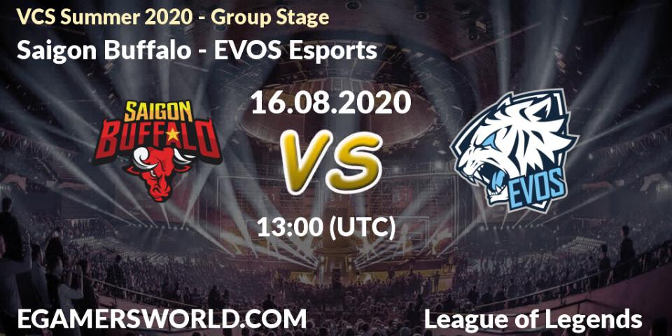 Saigon Buffalo vs EVOS Esports: Betting TIp, Match Prediction. 16.08.20. LoL, VCS Summer 2020 - Group Stage
