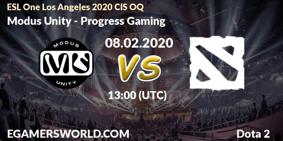 Modus Unity vs Progress Gaming: Betting TIp, Match Prediction. 08.02.20. Dota 2, ESL One Los Angeles 2020 CIS OQ