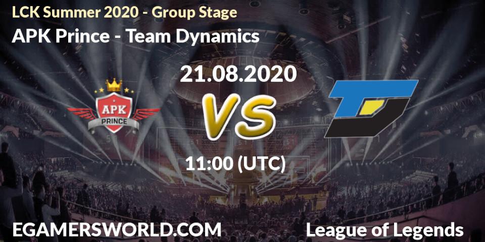 SeolHaeOne Prince vs Team Dynamics: Betting TIp, Match Prediction. 21.08.20. LoL, LCK Summer 2020 - Group Stage