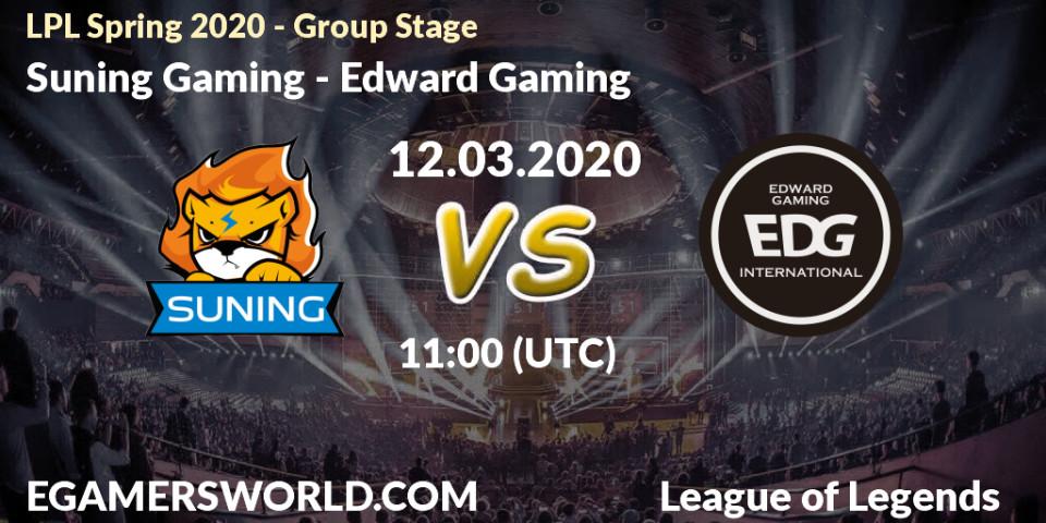 Suning Gaming vs Edward Gaming: Betting TIp, Match Prediction. 12.03.20. LoL, LPL Spring 2020 - Group Stage (Week 1-4)
