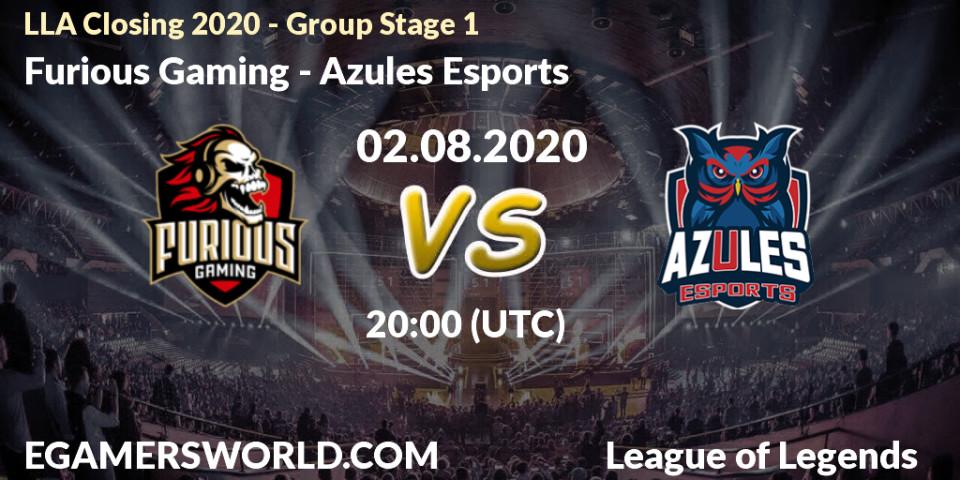 Furious Gaming vs Azules Esports: Betting TIp, Match Prediction. 02.08.20. LoL, LLA Closing 2020 - Group Stage 1