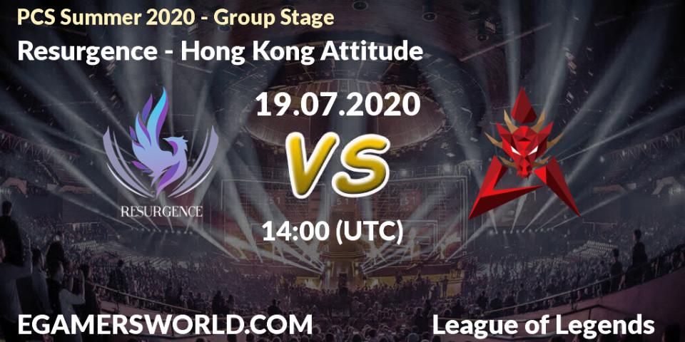 Resurgence vs Hong Kong Attitude: Betting TIp, Match Prediction. 19.07.20. LoL, PCS Summer 2020 - Group Stage