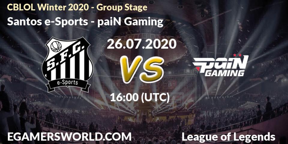 Santos e-Sports vs paiN Gaming: Betting TIp, Match Prediction. 26.07.20. LoL, CBLOL Winter 2020 - Group Stage