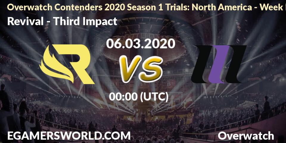 Revival vs Third Impact: Betting TIp, Match Prediction. 06.03.20. Overwatch, Overwatch Contenders 2020 Season 1 Trials: North America - Week 1