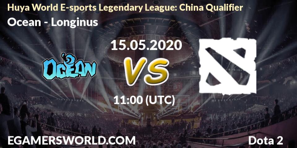 Ocean vs Longinus: Betting TIp, Match Prediction. 15.05.2020 at 12:31. Dota 2, Huya World E-sports Legendary League: China Qualifier