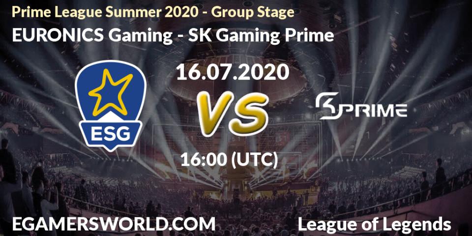 EURONICS Gaming vs SK Gaming Prime: Betting TIp, Match Prediction. 16.07.20. LoL, Prime League Summer 2020 - Group Stage