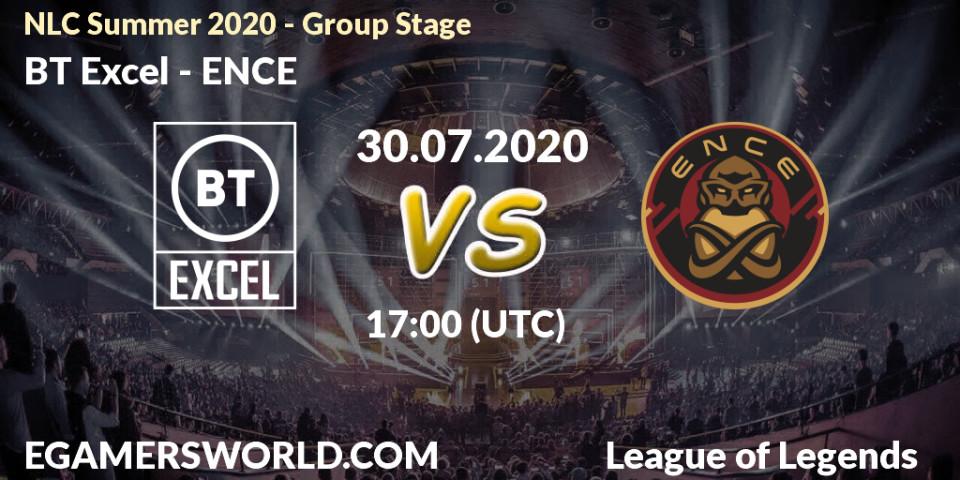 BT Excel vs ENCE: Betting TIp, Match Prediction. 30.07.2020 at 17:00. LoL, NLC Summer 2020 - Group Stage