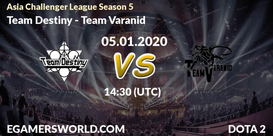 Team Destiny vs Team Varanid: Betting TIp, Match Prediction. 05.01.20. Dota 2, Asia Challenger League Season 5